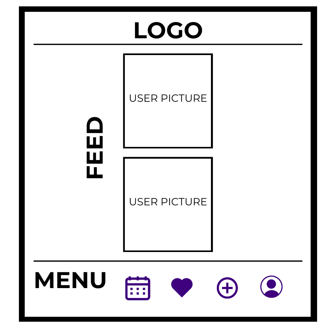 Mockup of app design
